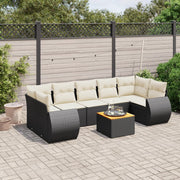 Loungeset 8-delig poly rattan zwart