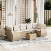 Loungeset 8-delig poly rattan beige