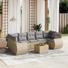 8-Delige Loungeset Met Kussens Poly Rattan Beige