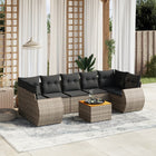 8-Delige Loungeset Met Kussens Poly Rattan Grijs