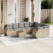 Loungeset 9-delig poly rattan beige