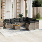 9-Delige Loungeset Met Kussens Poly Rattan Grijs