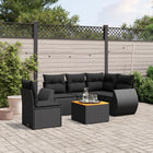 6-Delige Loungeset Met Kussens Poly Rattan Zwart