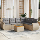 7-Delige Loungeset Met Kussens Poly Rattan Beige