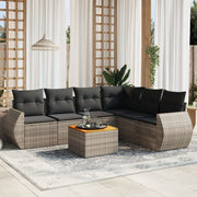 Loungeset 7-delig poly rattan grijs