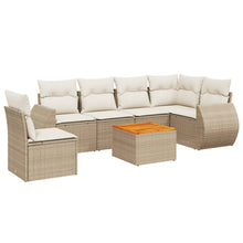 7-Delige Loungeset Met Kussens Poly Rattan Beige