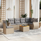 7-Delige Loungeset Met Kussens Poly Rattan Beige