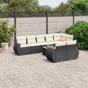 Loungeset 9-delig poly rattan zwart