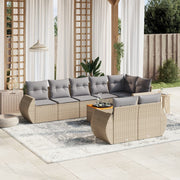 Loungeset 9-delig poly rattan beige