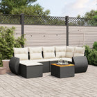 7-Delige Loungeset Met Kussens Poly Rattan Zwart