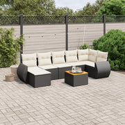 Loungeset 8-delig poly rattan zwart