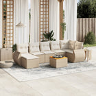 8-Delige Loungeset Met Kussens Poly Rattan Beige