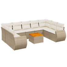 10-Delige Loungeset Met Kussens Poly Rattan Beige