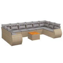 11-Delige Tuinset Met Kussens Poly Rattan Beige