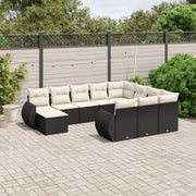 Loungeset 11-delig poly rattan zwart