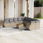 11-Delige Tuinset Met Kussens Poly Rattan Beige