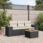 4-Delige Loungeset Met Kussens Poly Rattan Zwart