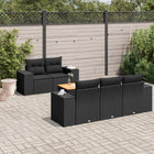 Loungeset 6-delig poly rattan zwart