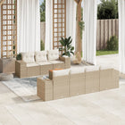 8-Delige Loungeset Met Kussens Poly Rattan Beige