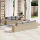 8-Delige Loungeset Met Kussens Poly Rattan Beige