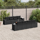 9-Delige Loungeset Met Kussens Poly Rattan Zwart