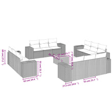 13-Delige Loungeset Met Kussens Poly Rattan Zwart