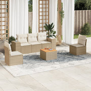 Loungeset 6-delig PE-rattan beige