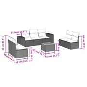 Loungeset 8-delig poly rattan zwart