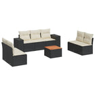 8-Delige Loungeset Met Kussens Poly Rattan Zwart