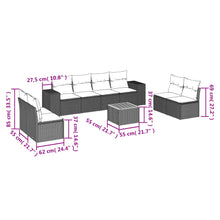 9-Delige Loungeset Met Kussens Poly Rattan Zwart