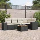Loungeset 6-delig poly rattan zwart