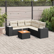 Loungeset 6-delig poly rattan zwart
