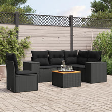 6-Delige Loungeset Met Kussens Poly Rattan Zwart