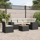 Loungeset 6-delig poly rattan zwart