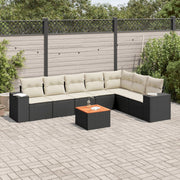 Loungeset 8-delig poly rattan zwart