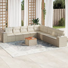 0-Delige Loungeset Met Kussens Poly Rattan Beige beige and cream