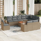 -Delige Tuinset Met Kussens Poly Rattan Beige en grijs