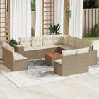 2-Delige Loungeset Met Kussens Poly Rattan Beige beige and cream