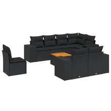 9-Delige Loungeset Met Kussens Poly Rattan Zwart