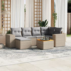 7-Delige Loungeset Met Kussens Poly Rattan Beige