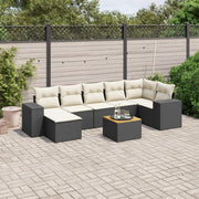 Loungeset 8-delig poly rattan zwart