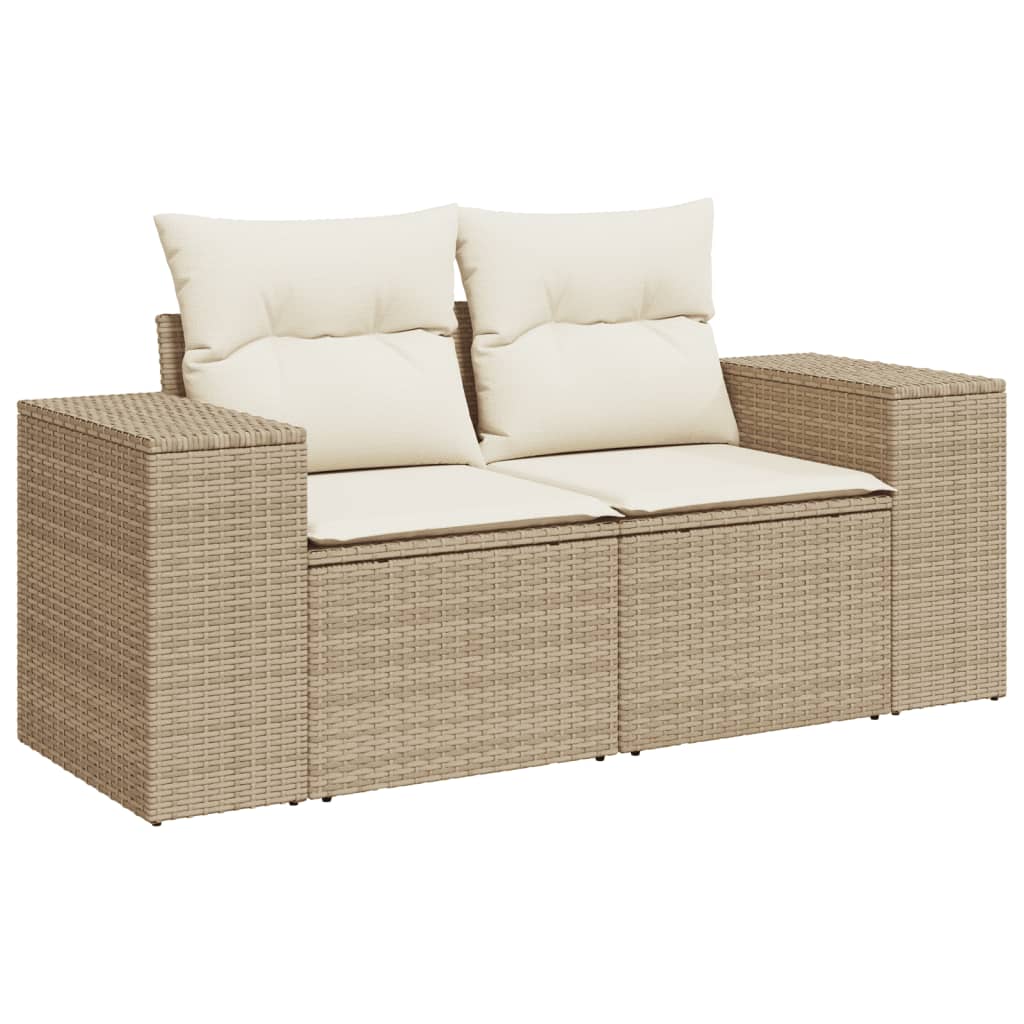 8-Delige Loungeset Met Kussens Poly Rattan Beige