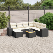 Loungeset 8-delig poly rattan zwart
