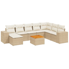 9-Delige Loungeset Met Kussens Poly Rattan Beige