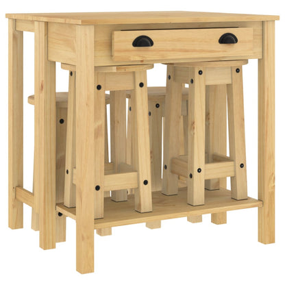 5-Delige Barset Massief Grenenhout 4