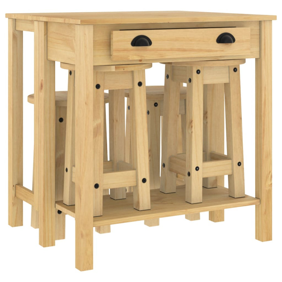5-Delige Barset Massief Grenenhout 4