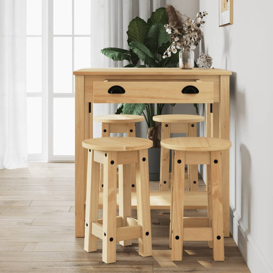 5-Delige Barset Massief Grenenhout 4