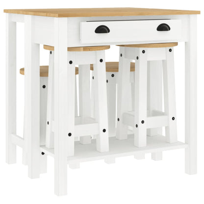 5-delige Barset massief grenenhout wit