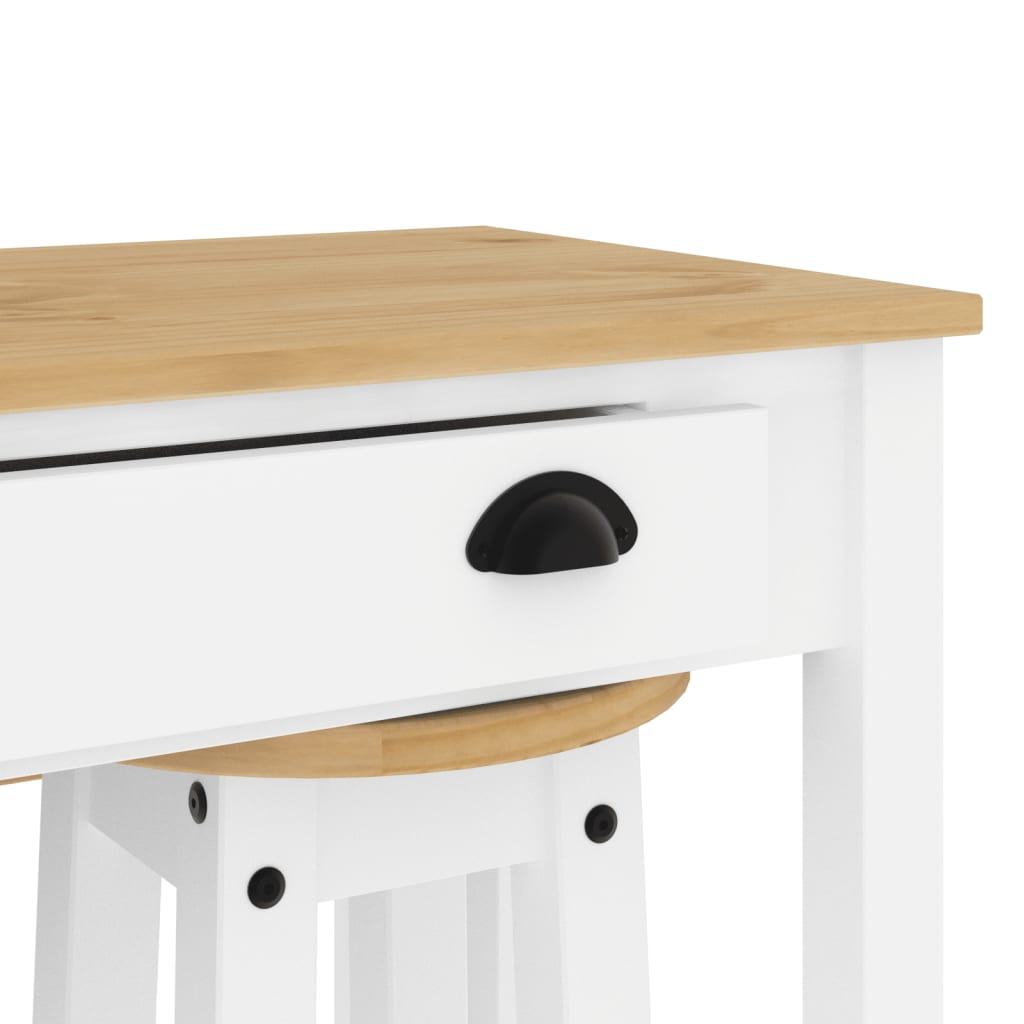 5-delige Barset massief grenenhout wit