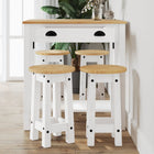 Barset 5-delig massief grenenhout wit